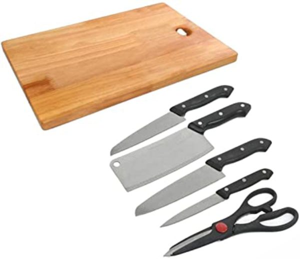 Knife set with chopping board