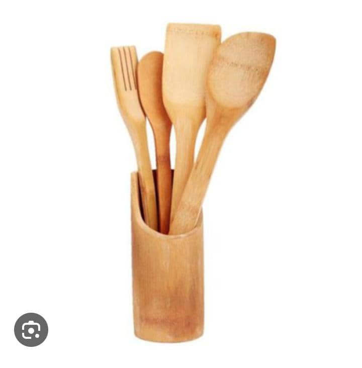 5Pcs Wooden Laddle Set Cooking Set - Brown