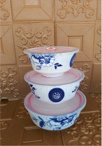 3pcs Luxury Set Bowl/Lid – Elegant and Functional Ceramic Bowl Set for Stylish Serving