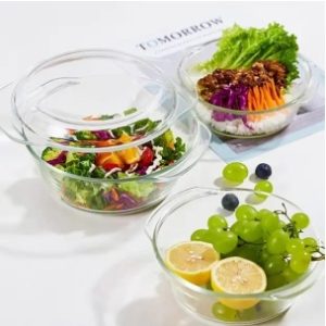 Premium Pyrex Glass Bowl with Lid – Durable and Versatile Glass Bowl Set for Storage and Serving