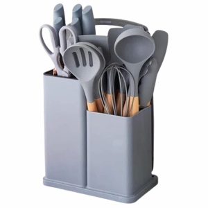 19PCS Silicon Kitchenware Set with Chopping Board – Complete Kitchen Tool Set for Easy Food Preparation