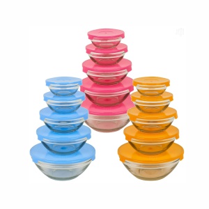 Heat Resistant Glass Storage Bowl Set - 5 Pieces