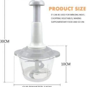 Manual Food Chopper, 1500ML Fast Chopper with Curved Stainless Steel Knives, Handheld Vegetable Choper/Mixer/Blender to Chop Fruit Onions/Herbs/Garlic/Nuts/Ginger