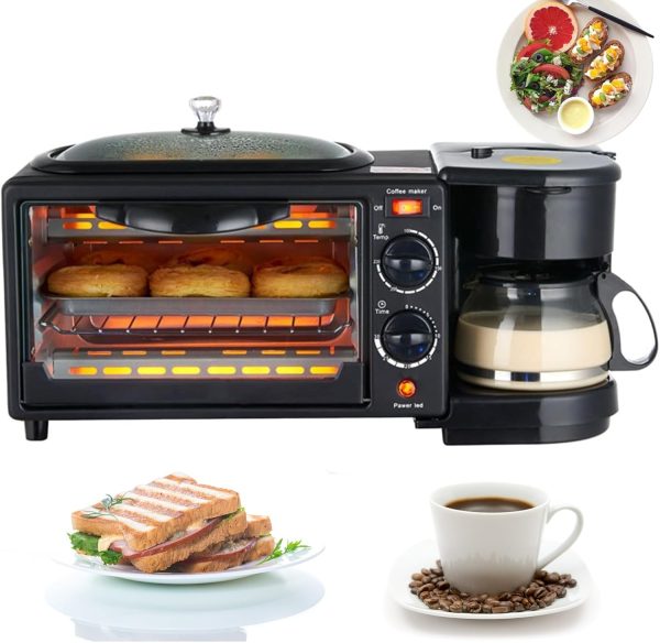 3 In 1 Breakfast Maker Multifunctional Breakfast Machine Coffee And Oven All In One - Image 4