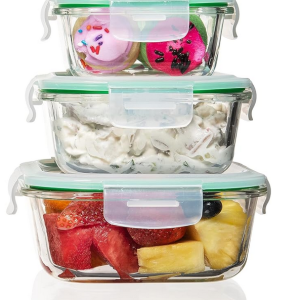 Fusion Gourmet Glass Meal Prep Containers with Lids