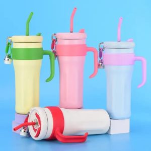 1.25L Tumblers With Handle Insulated Mugs With Lids And Straw