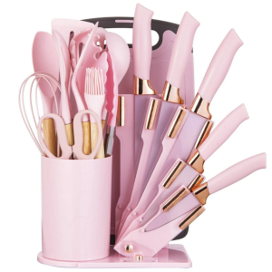 19-Piece Silicone Kitchen Utensil & Knife Set