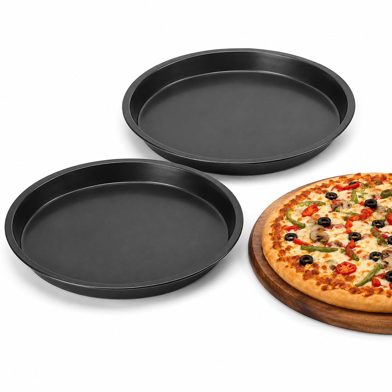 3-Piece Non-Stick Pizza Pan Set - Image 2
