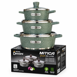 Royal Dessini 3-Piece Granite Cookware Set