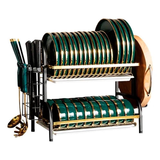 2-Tier Dish Rack with Cutlery Holder